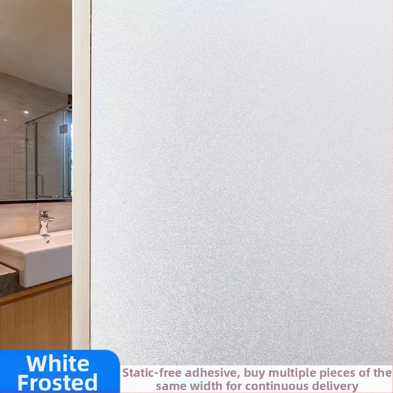 Elektrostaatiline valge mattklaasist kleebiskile, poolläbipaistev ja läbipaistmatu, privaatsuse kaitsmiseks piilumise eest vannitubades ja rõdudel, matt viimistlusega