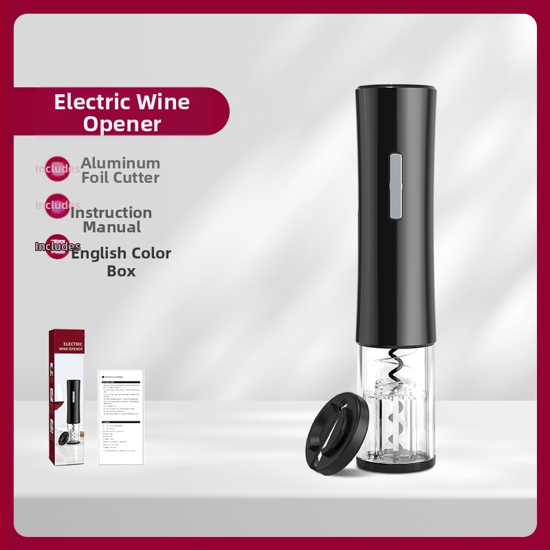 Baterinis elektrinis vyno butelių atidarytuvas, automatinis nešiojamas vyno vyno butelių atidarytuvas, paprasta dovanų dėžutės pakuotė