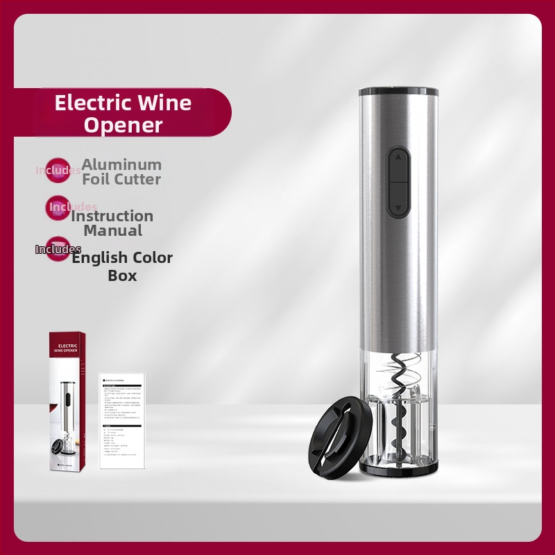 Baterinis elektrinis vyno butelių atidarytuvas, automatinis nešiojamas vyno vyno butelių atidarytuvas, paprasta dovanų dėžutės pakuotė