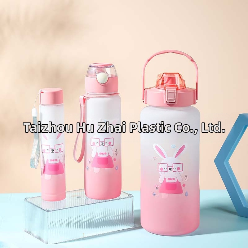 Interneto įžymybių plastikinis vandens puodelis, kosminis puodelis, paprastas mielas triušio gradiento matinis didelės talpos puodelių rinkinys, vandens puodelis