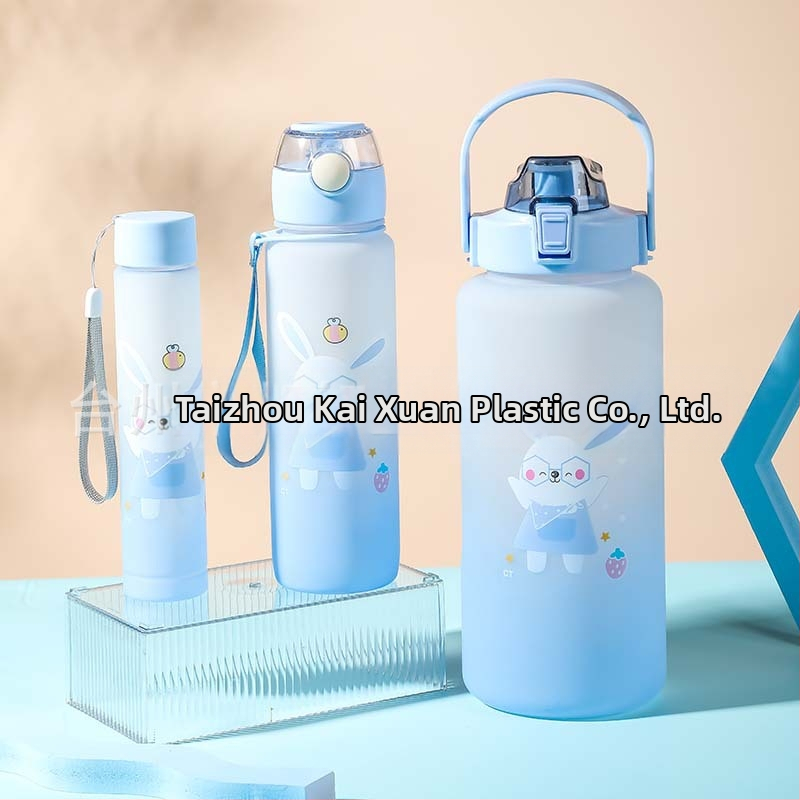 Interneto įžymybių plastikinis vandens puodelis, kosminis puodelis, paprastas mielas triušio gradiento matinis didelės talpos puodelių rinkinys, vandens puodelis