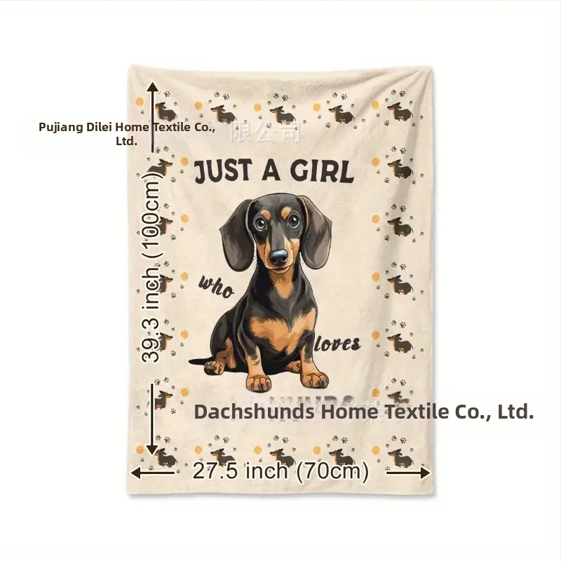 Amazon Фланел Дигитален Принт Карикатура Домашно Куче Малко Одеяло за Диван Одеяло за Климатик Всички Сезони Универсално