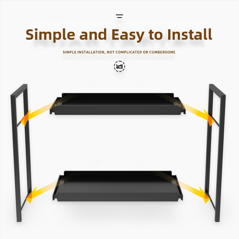 Двуслойна стойка за съхранение на плот, кухненска пластмасова стойка за организиране, плот за баня, стойка за съхранение на парфюми и козметика, стойка за тоалетка