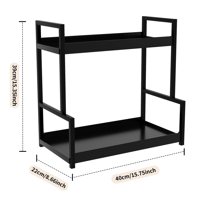 Dvoslojni stalak za pohranu na radnoj površini, plastični stalak za organizaciju u kuhinji, kupaonski stalak za pohranu parfema i kozmetike, stalak za toaletni stolić