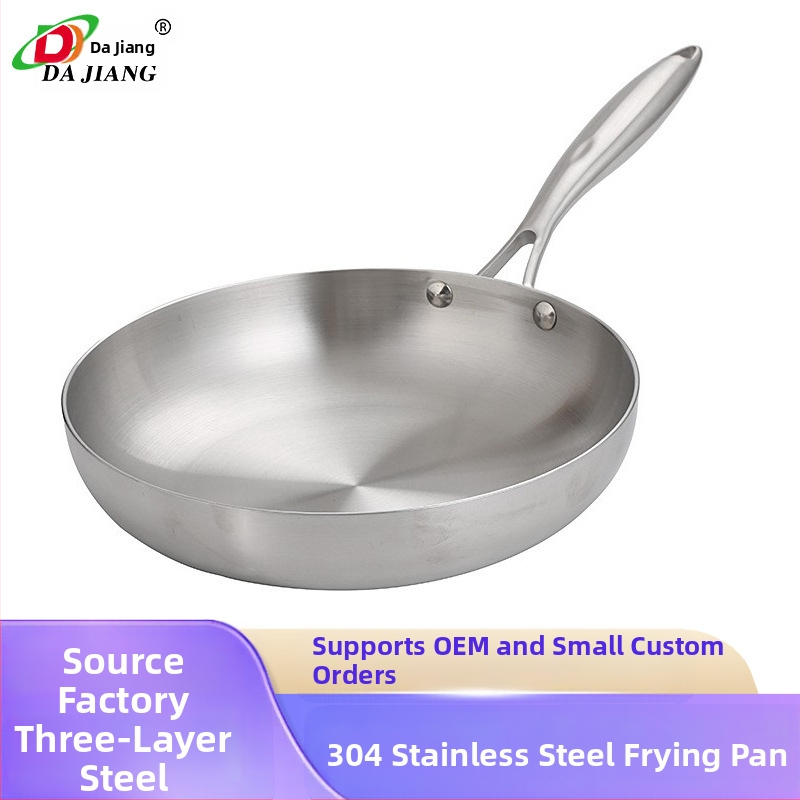 na sklade Crossborder 304 nerezová oceľ trojvrstvová oceľová wok indukčný varič plynová univerzálna panvica steak panvica