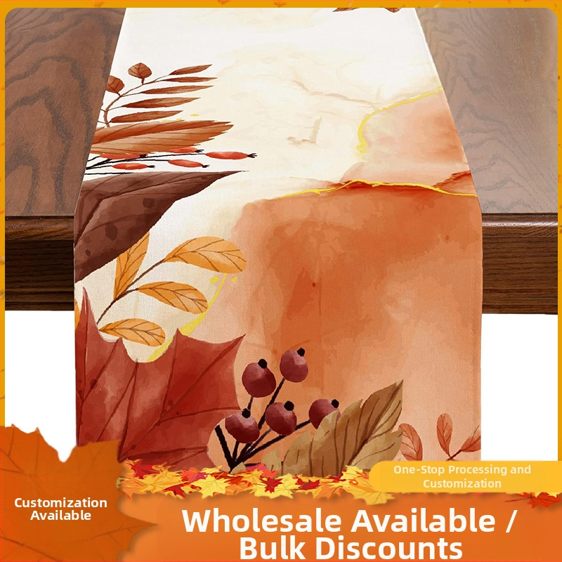 Amazon Nou Digital Printing Toamnă Față de masă Creative Living Room Sufragerie Decorativă Atmosferă Tabelă Runner En-gros