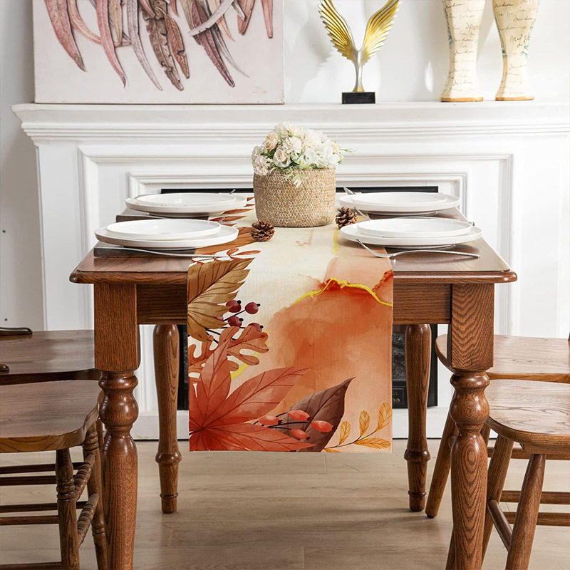 Amazon Nou Digital Printing Toamnă Față de masă Creative Living Room Sufragerie Decorativă Atmosferă Tabelă Runner En-gros