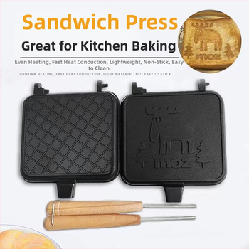 Nová forma na sendviče, nepriľnavá obojstranná panvica, panvica na raňajky, panvica na vajíčka, vaflová sendvičová spona