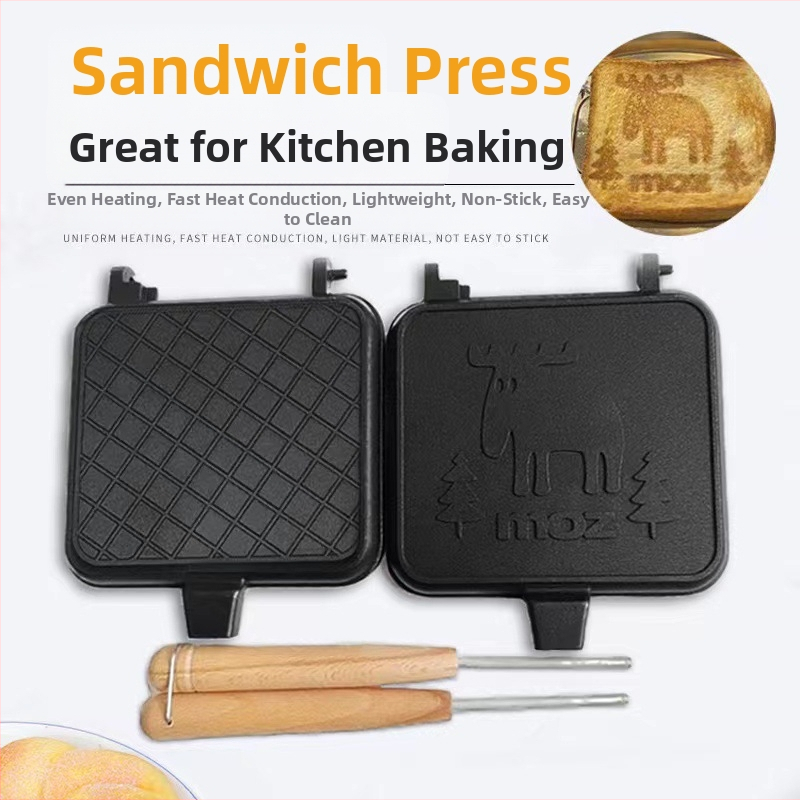 Nová forma na sendviče, nepriľnavá obojstranná panvica, panvica na raňajky, panvica na vajíčka, vaflová sendvičová spona