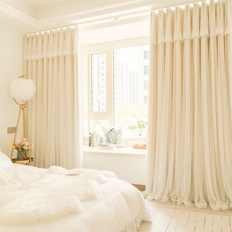 Κουρτίνα υπνοδωματίου σε στυλ πριγκίπισσας, πλήρες σκίαση, ίντερνετ, κόκκινο ύφασμα, ενσωματωμένο διπλό ροζ, καρδιά για κορίτσια, παιδικό δωμάτιο, νέο στυλ