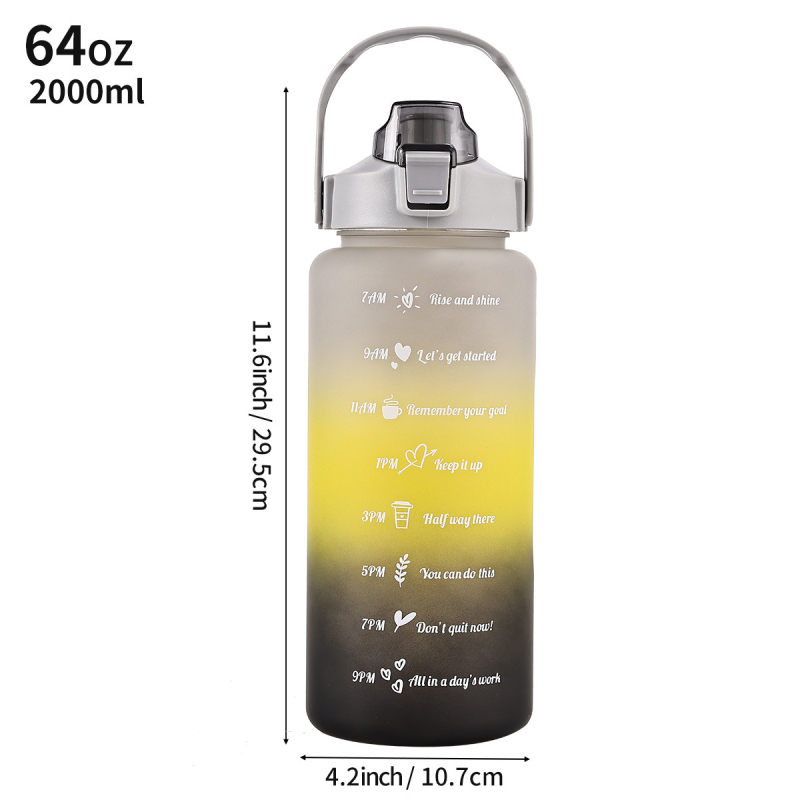 Suure mahutavusega väliskaubanduse plastkõrrega tass tüdrukute fitnessispordi gradientveetass kaasaskantav kaasaskantav kosmosepaari tass