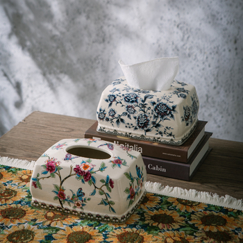 Nauja amerikietiško stiliaus vintažinė keraminė servetėlių dėžutė, dekoratyviniai papuošalai, europietiško stiliaus popierinė dėžutė, namų apyvokos kambario kavos staliuko popierinė dėžutė