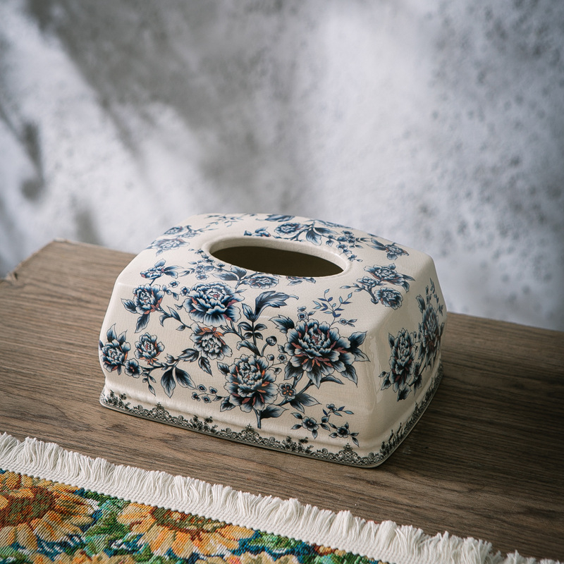 Nauja amerikietiško stiliaus vintažinė keraminė servetėlių dėžutė, dekoratyviniai papuošalai, europietiško stiliaus popierinė dėžutė, namų apyvokos kambario kavos staliuko popierinė dėžutė