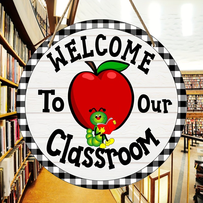 Prekogranična temu eksplozije uređenje doma školska sezona drvena ploča za vrata okrugli logo kreativna ploča za ukrašavanje