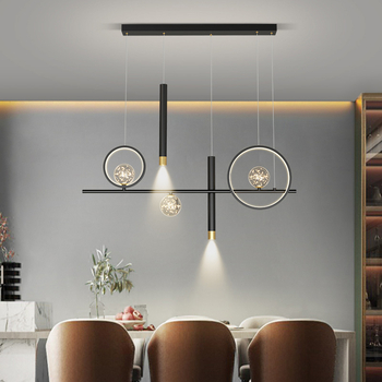 Uus täisspektriga silmakaitsega LED-restorani lühtri söögitoa tuled moodne internet populaarne loominguline pikk baarilühtri