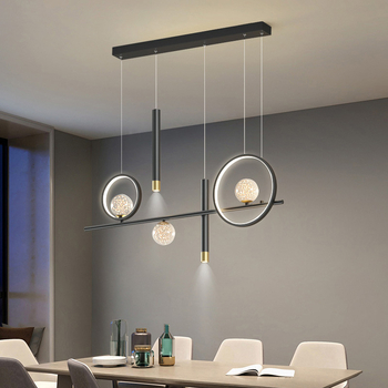 Uus täisspektriga silmakaitsega LED-restorani lühtri söögitoa tuled moodne internet populaarne loominguline pikk baarilühtri