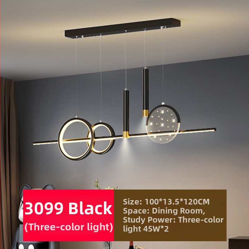 Uus täisspektriga silmakaitsega LED-restorani lühtri söögitoa tuled moodne internet populaarne loominguline pikk baarilühtri