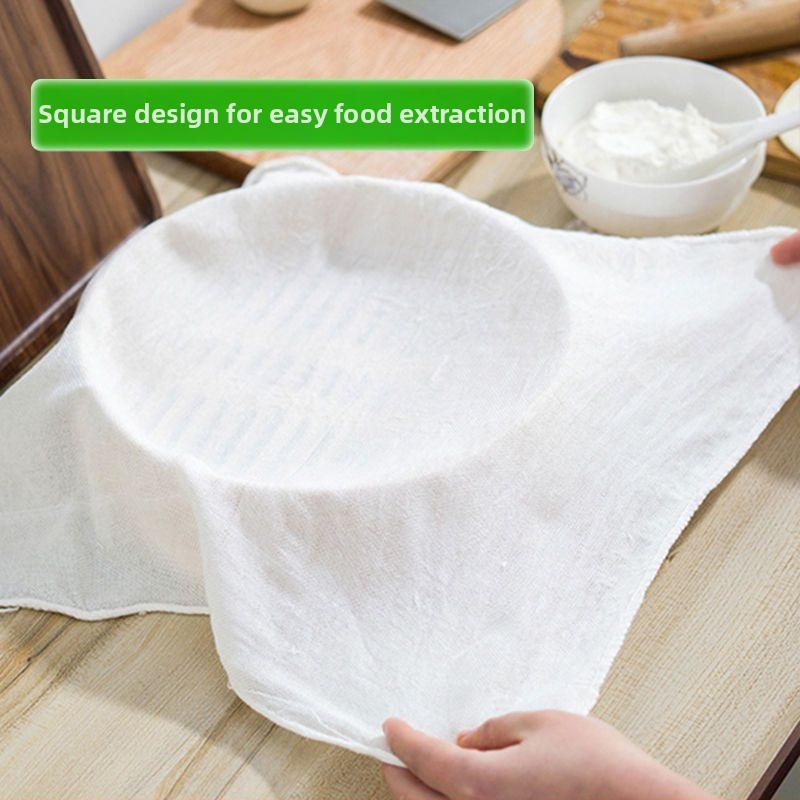 Bambusa šķiedras tvaikoņa audums, nepiedegošs mājsaimniecības kokvilnas tvaikoņa paklājiņš, kvadrātveida formas tvaicēta bulciņas oderes auduma marles auduma vairumtirdzniecības partija