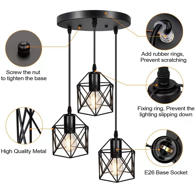 Loominguline isiksus industriaalses stiilis rauast väike linnupuur väike kuusnurkne sisetrepp vahekäigus restorani koridori valgustus laelamp