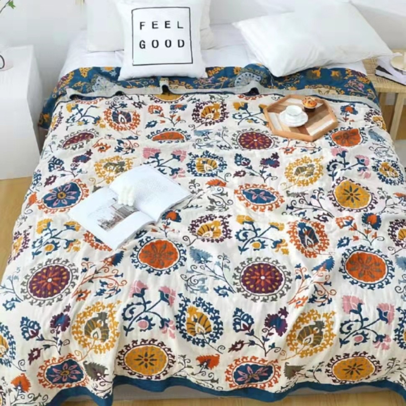 Puuvillane marlitekk Puuvillane nelja aastaaja tekk mitmekihiline liivakangast uinakutekk ühe- ja kaheinimese rätikuteki tehase hulgimüük