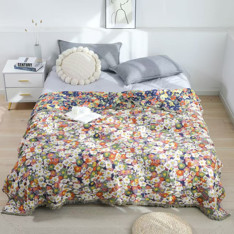 Puuvillane marlitekk Puuvillane nelja aastaaja tekk mitmekihiline liivakangast uinakutekk ühe- ja kaheinimese rätikuteki tehase hulgimüük