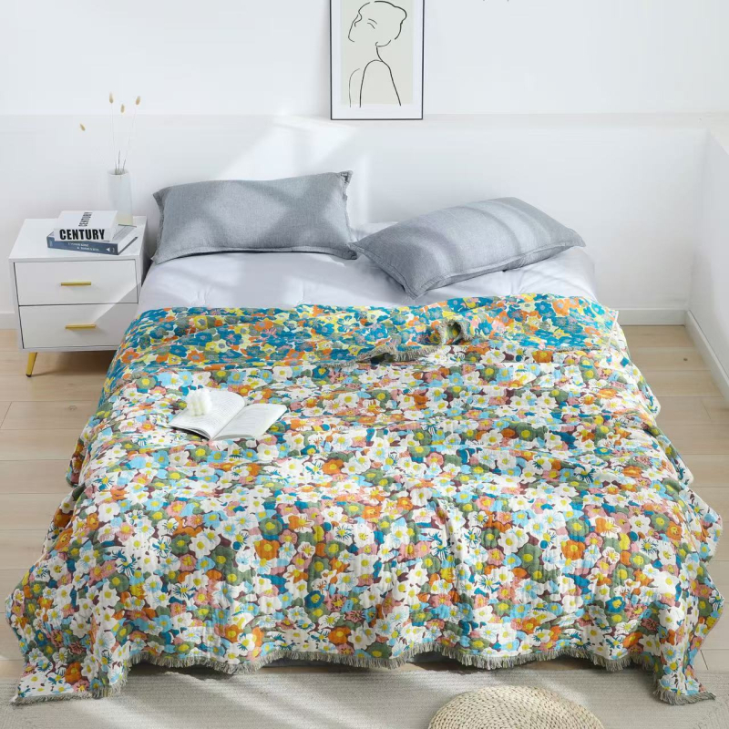 Puuvillane marlitekk Puuvillane nelja aastaaja tekk mitmekihiline liivakangast uinakutekk ühe- ja kaheinimese rätikuteki tehase hulgimüük