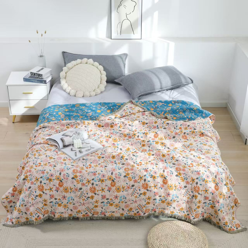 Puuvillane marlitekk Puuvillane nelja aastaaja tekk mitmekihiline liivakangast uinakutekk ühe- ja kaheinimese rätikuteki tehase hulgimüük