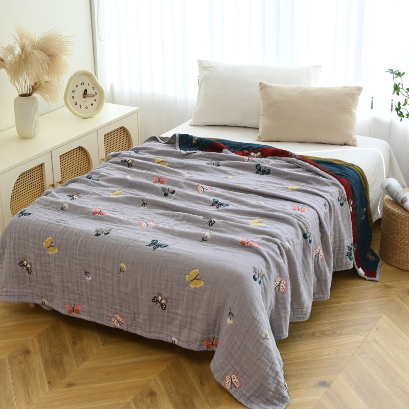 Puuvillane marlitekk Puuvillane nelja aastaaja tekk mitmekihiline liivakangast uinakutekk ühe- ja kaheinimese rätikuteki tehase hulgimüük