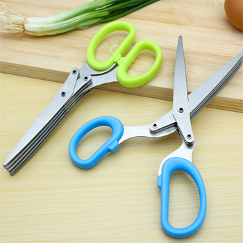 Feibao nerūdijančio plieno penkių sluoksnių laiškinių česnakų žirklės, artefaktinės daugiafunkcinės virtuvės žirklės, čili žiedų biuro daugiasluoksnės smulkinto popieriaus žirklės