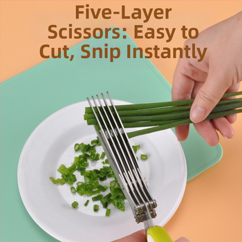Feibao nerūdijančio plieno penkių sluoksnių laiškinių česnakų žirklės, artefaktinės daugiafunkcinės virtuvės žirklės, čili žiedų biuro daugiasluoksnės smulkinto popieriaus žirklės