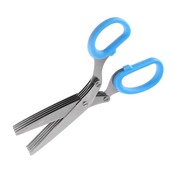 Feibao nerūdijančio plieno penkių sluoksnių laiškinių česnakų žirklės, artefaktinės daugiafunkcinės virtuvės žirklės, čili žiedų biuro daugiasluoksnės smulkinto popieriaus žirklės