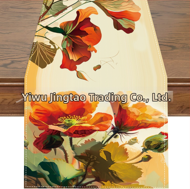 2024. aasta piiriülene uus linane lauajooksja kevad- ja suvelilledega kodurestorani elutoa söögilaua sise- ja välistingimustes dekoratiivne lauajooksja