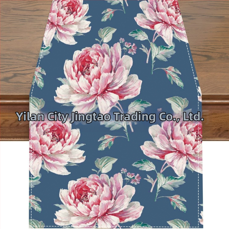 2024. aasta piiriülene uus linane lauajooksja kevad- ja suvelilledega kodurestorani elutoa söögilaua sise- ja välistingimustes dekoratiivne lauajooksja