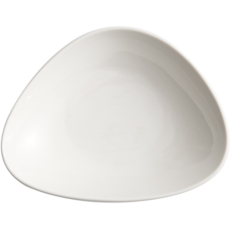 Kõrge väärtusega salatikauss Jaapani stiilis madal kauss majapidamise külmade roogade külm nuudlikauss loominguline keraamiline jäätunud kolmnurkne puuviljakauss