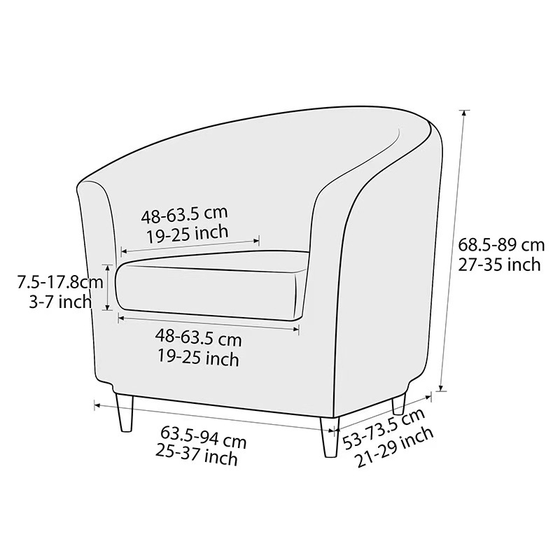 Еднослоен еластичен калъф за диван от кадифе Silver Fox с кръгла възглавница и калъф за кърпа, прахоуловител, всичко включено