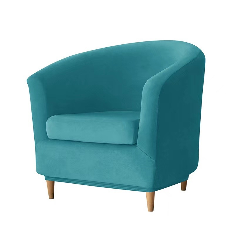 Еднослоен еластичен калъф за диван от кадифе Silver Fox с кръгла възглавница и калъф за кърпа, прахоуловител, всичко включено