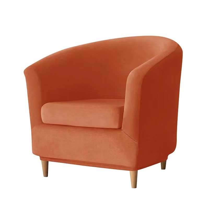 Еднослоен еластичен калъф за диван от кадифе Silver Fox с кръгла възглавница и калъф за кърпа, прахоуловител, всичко включено