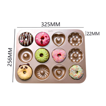 Yangcheni küpsetamine 12 sõõrikuvormi mittenakkuva süsinikterasest mitmekujuline ümmargune leivakoogivorm ahjuküpsetamiseks