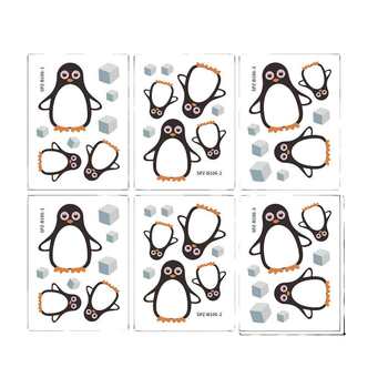 „Shangyi SPZ-B106 Penguin“ neslystantys vonios dekoratyviniai sienų lipdukai, lipnūs vandeniui atsparūs vonios kambario dekoratyviniai didmeniniai vonios lipdukai