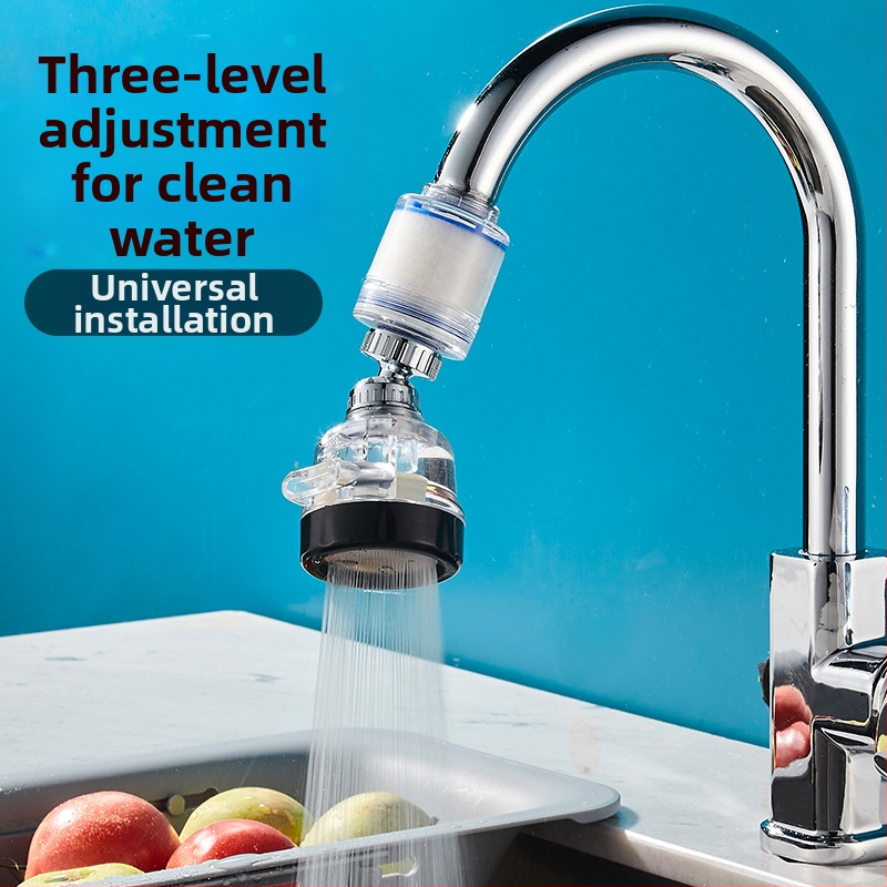 Филтър за вода за кран, пречиствател за вода, кухненски удължител за пръскаща глава, удължител за пестене на вода, универсален душ под налягане
