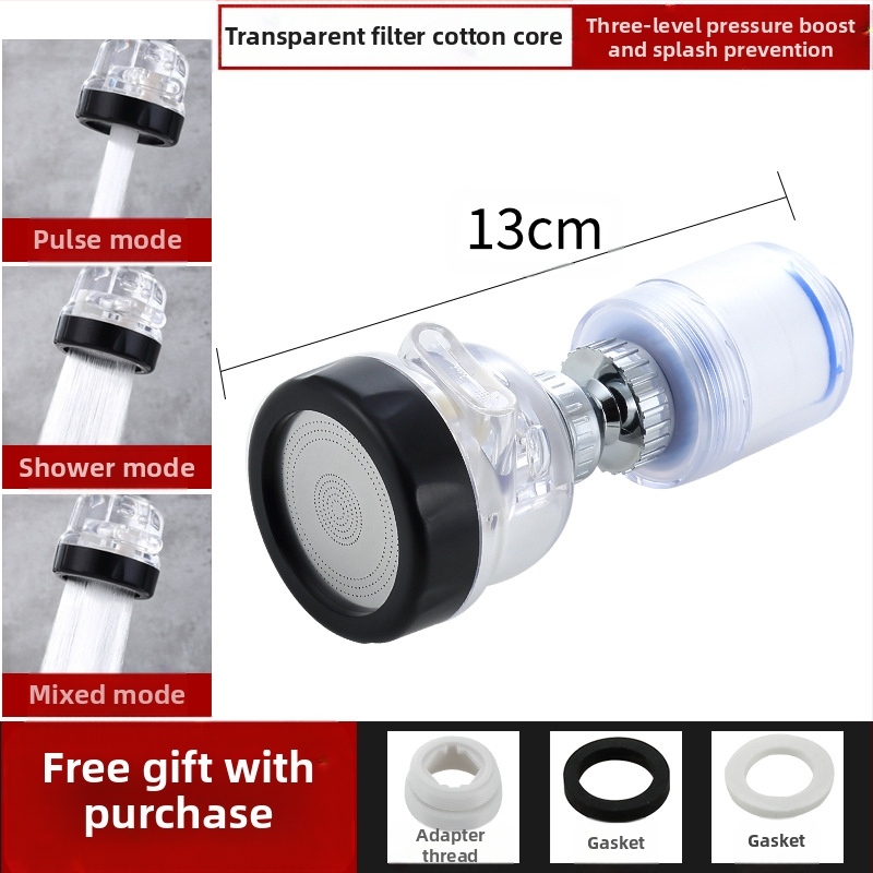 Jaucējkrāna filtra ūdens attīrītājs virtuves šļakatu galvas pagarinātājs ūdens taupīšanas universāls spiediena dušas burbuļotājs