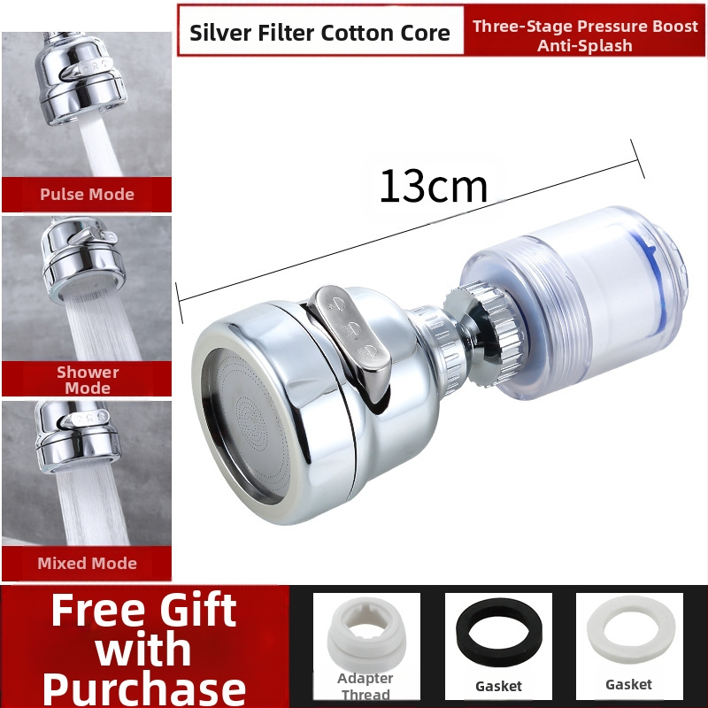 Jaucējkrāna filtra ūdens attīrītājs virtuves šļakatu galvas pagarinātājs ūdens taupīšanas universāls spiediena dušas burbuļotājs