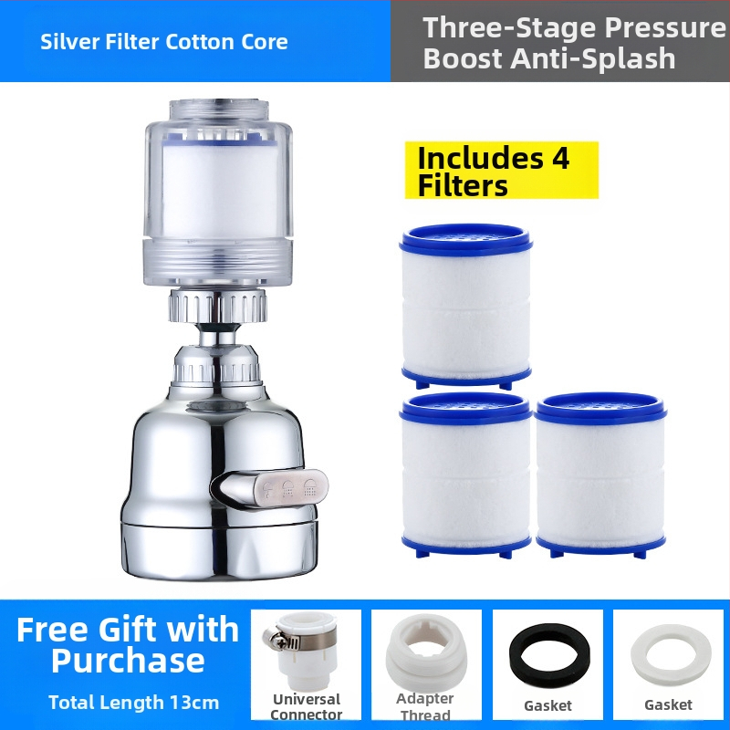 Jaucējkrāna filtra ūdens attīrītājs virtuves šļakatu galvas pagarinātājs ūdens taupīšanas universāls spiediena dušas burbuļotājs
