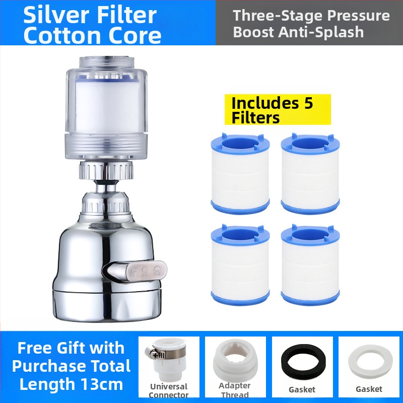 Jaucējkrāna filtra ūdens attīrītājs virtuves šļakatu galvas pagarinātājs ūdens taupīšanas universāls spiediena dušas burbuļotājs