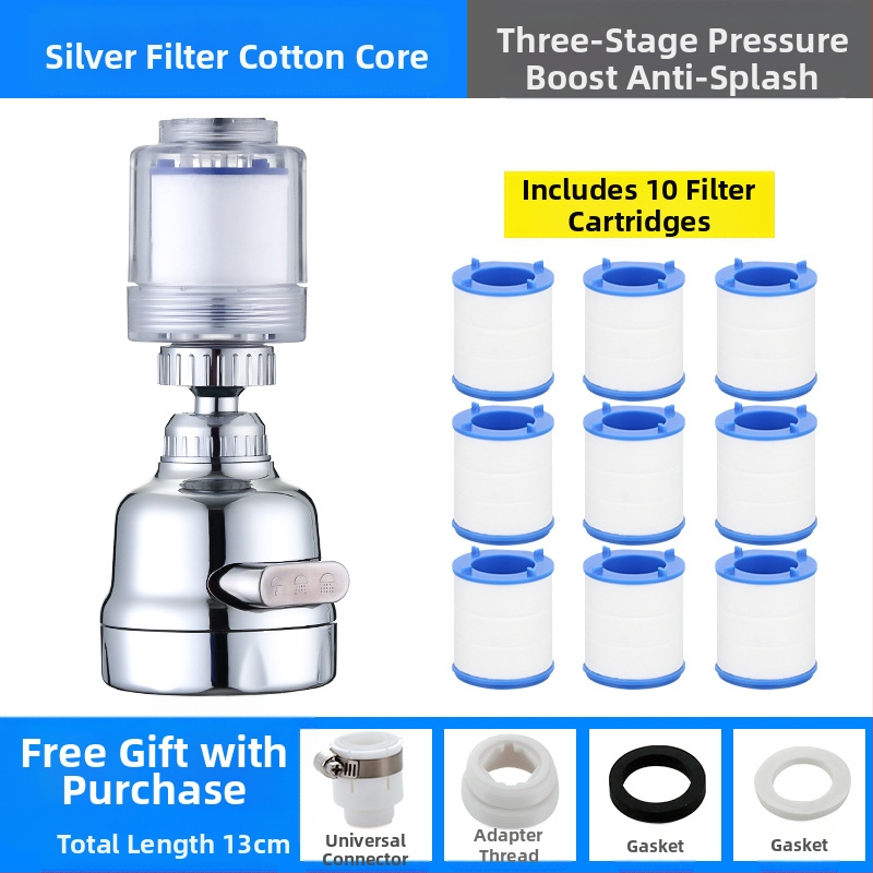 Jaucējkrāna filtra ūdens attīrītājs virtuves šļakatu galvas pagarinātājs ūdens taupīšanas universāls spiediena dušas burbuļotājs