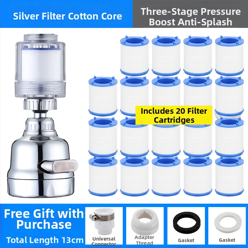 Jaucējkrāna filtra ūdens attīrītājs virtuves šļakatu galvas pagarinātājs ūdens taupīšanas universāls spiediena dušas burbuļotājs