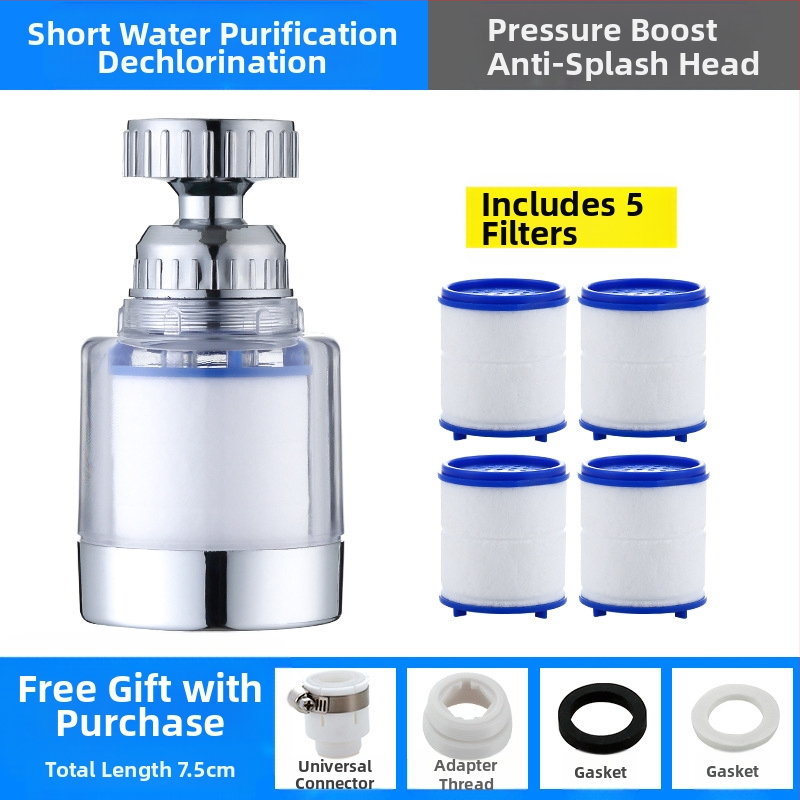 Jaucējkrāna filtra ūdens attīrītājs virtuves šļakatu galvas pagarinātājs ūdens taupīšanas universāls spiediena dušas burbuļotājs