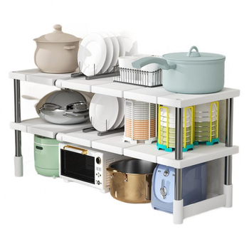 Laiendatav valamualune hoiuriiul köögikappide jaoks, kihiline riiul köögikappide hoiustamiseks, pottiriiul, hoiuriiul, roostevabast terasest