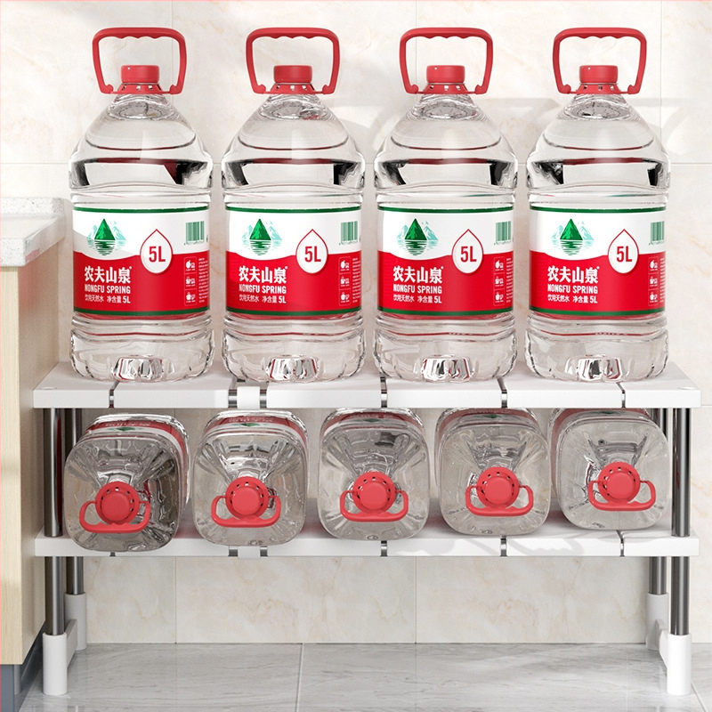 Paplašināms zem izlietnes novietojams uzglabāšanas plaukts virtuves skapīšiem, slāņveida plaukts virtuves skapīšu glabāšanai, katlu plaukts, uzglabāšanas plaukts, nerūsējošais tērauds