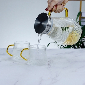 Καλοκαιρινό μεγάλο καπάκι από ανοξείδωτο ατσάλι Pinellia Ternata Pot από υψηλό βοριοπυριτικό γυαλί, βραστήρας κρύου νερού για οικιακή χρήση, διαφανής, δροσερός, λευκός βραστήρας νερού